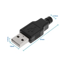 Kutulu Usb Type A Erkek Soket Usb 2.0 4 Pin Plastik Kapak Dıy Tip Elektronik Cihaz Usb