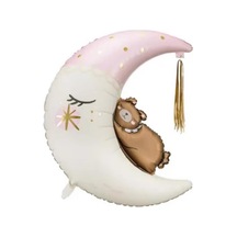 Retro Ayda Uyuyan Ayı Folyo Balon 86 Cm