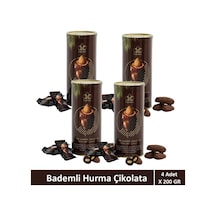 Sütlü Çikolata Kaplı Bademli Hurma 200 Gr X 4 Adet