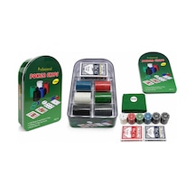 6 Adet Poker Seti Metal Kutulu Çuhalı Oyun Seti, 120 Chip Ve 2 İskambil Kartı, Poker Game Chip Set