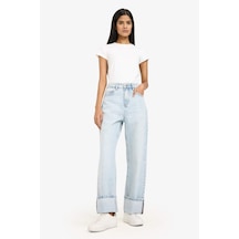 Defacto Relax Fıt Yüksek Bel Düz Paça Uzun Jean Kar Yıkamalı Pantolon G4930ax26smnm39 Mavi-nm39