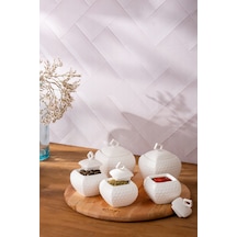 Emsan Flower 5'li Baharat Takımı Beyaz