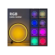 10 İnç Akıllı Rgb Müzik Ritimli Gece Lambası 25 Cm Alüminyum Halka Led Masa Lambası Çok Renkli