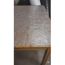 Gri Şeffaf Pvc Masa Örtüsü Hasır Desenli Masa Örtüsü Lüx Model Gri