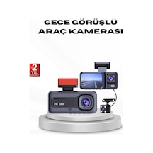 Full Hd Üç Kameralı Araç Kamerası G-sensörlü Ve Gece Görüşlü