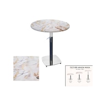 Üçüz Masa Ayarlanabilir 60 Cm Yuvarlak - Werzalit, Wermodin Ve Allzalit Tabla - Gold Çok Renkli