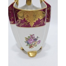 Perlam Limoges Çiçek Desenli Porselen Sepet 27x14x14cm Çok Renkli