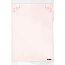A5 İslam Bloknot Çizgisiz Defter - 50 Yaprak - Memopad - Notepad - Not Defteri - Not Kağıdı Pembe Pembe