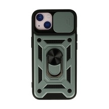 Apple iPhone Uyumlu,  13 Kılıf Pars Lens Yüzüklü Silikon - Yeşil