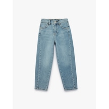 Koton Pamuklu Cep Detaylı Rahat Kesim Denim Pantolon Lıght Indıgo 7wkb40017td Açık Mavi