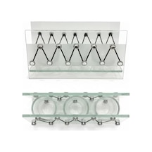Cam Dekoratif Zikzak Tasarımlı Şamdan 20x9 Cm Tealight Ve Banyo Düzenleyici Modern Ev Ofis Masaüstü Aksesuar A.Ağaç