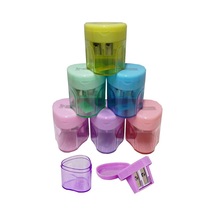Kalemtıraş Çift Bıçaklı Hazneli 6 Renk 1 Paket Mk-4014 Pastel Renkler İki Bıçaklı Jumbo Kalemtraş Kalem Açaçagı Plastik