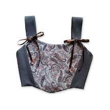L'aura Corset Paisley Desenli Çift Taraflı Bayan Korse Büstiyer Çok Renkli