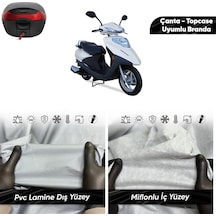Motolux Ceo 110 Uyumlu Motosiklet Brandası Su Geçirmez Miflonlu Topcase Çanta Uyumlu Motor Branda