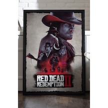 Red Dead Redemption Siyah Ahşap Çerçeveli Poster, Dekoratif Oyun Duvar Tablosu