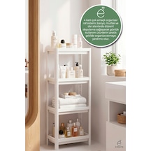 4 Katlı Banyo Rafı Organizer Şampuanlık Havluluk Çok Amaçlı Mutfak Banyo Düzenleyici Vesken Renkli