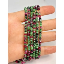 Bileklik Boy Anyolit Rubizoit-rubyzoisit Taşı Rondela Fasetkesim Yarım Dizi 2.5 4mm Uzunluk 18cm Çok Renkli