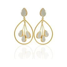 Kadir Jewellery 22 Ayar Altın Kaplama Kadın Sallantılı Küpe -el İşçiliği Ve Hipoalerjenik Küpe Beyaz 85781316