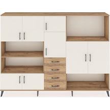 Arges Dolap 10 Raflı 4 Çekmeceli 8 Kapaklı 220x30x163 Çam-aytaşı/ Çam-aytaşı/çam