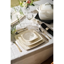 Emsan Fine Bone Sedef 60 Parça 12 Kişilik Yemek Takımı Kare