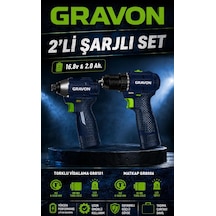 Mur-cell Gravon 16.8v 2ah Şarjlı Torklu Somun Sıkma Vidalama-matkap İkili Set