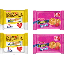 Ülker Kremalı Sandviç Bisküvi 8'li + Rondo Çilek 8 Li 4 Lü Karma Paket