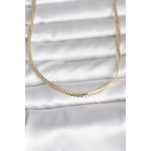 Cm 14k Gold Renk Yassı Zincir Model 45 Cm Kadın Kolye - Lisinya Altın