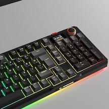 Loyal Pro Siyah/gri 3 Bt + 2.4 Ips Ekranlı Red Switch Rgb Mekanik Kablosuz Klavye