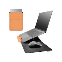 Novoo Rt13 4'ü 1 Arada Mousepad Özellikli & Kart Yuvalı Laptop Standı Ve Koruma Kılıfı Turuncu