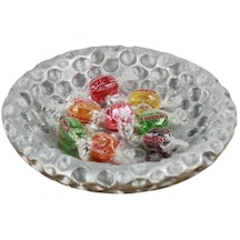 Şekerlik Renk Sunumluk Drajelik Dekoratif Tabak Baloncuklu Model - Gümüş