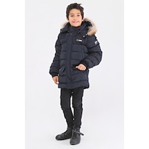 Benitto Kids Natürel Kürklü Erkek Çocuk Şişme Mont 51246-lacivert Lacivert