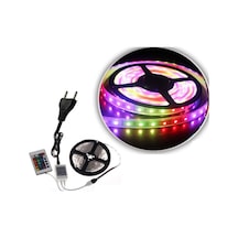 Rgb Şerit Led Kumanda Adaptör Tak Çalıştır 5 Metre Tek Çip Li