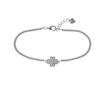 Yonca Model 925 Ayar Gümüş İnce Suyolu Kadın Bileklik Gümüş