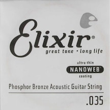 Elixir 14135 Nanoweb Phosphor Bronze Tek Akustik Gitar Teli 35