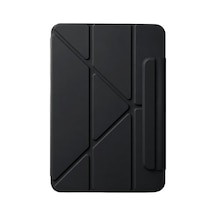 Newface - 516 -  Apple iPad Uyumlu 2025 10.9 10.nesil A16 Edz Manyetik Standlı Tablet Kılıfı - Spt-gld - - Siyah