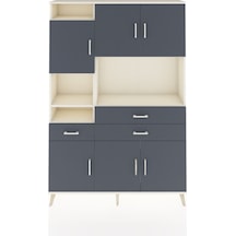 Arges Dolap 9 Raflı 3 Çekmeceli 6 Kapaklı 132x30x195 Aytaşı-antrasit/antrasit Antrasıt/antrasıt