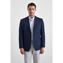 Süvari Lacivert Regular Mono Yaka Torba Cep 6 Drop Klasik Ceket Ct2004800315-m09