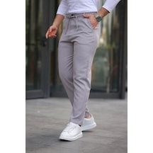 Defymoda Erkek Beli Bağcıklı Jogger Pantolon Gri