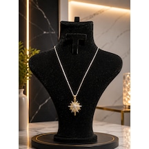 Premium 316l Zirkon Taşlı Yıldız Kolye Gold-gümüş Gümüş + Altın