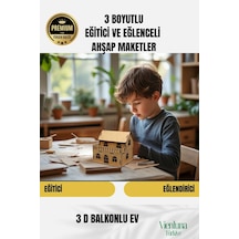 Yeni Sezon Eğitici Öğretici 3 Boyut Ahşap Puzzle Zeka Geliştirici Boyanabilir Oyun Maket Balkonlu Ev