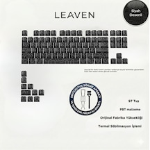 Mekanik Klavye Tuş Takımı-pbt Çift Baskı Keycap Seti- Çizgi Desenli 97 Tuşlu -siyah Tuş Takımı