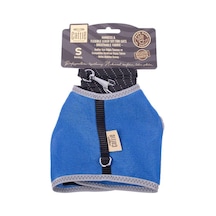 Cattie Havalı Dokuma Kedi Göğüs & Gezdirme Takımı Royalmavi Small 1x20-30 Cm