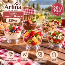 220 Cc Ayaklı Plastik Sunum Kasesi 20li Paket