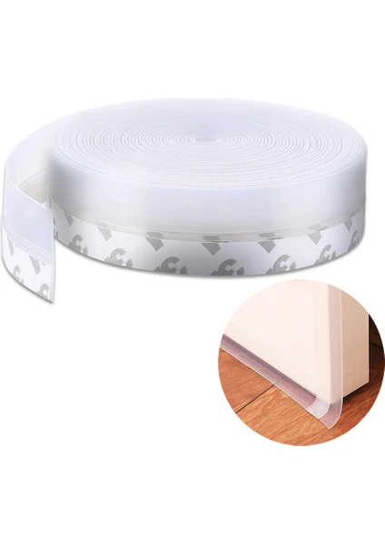 Kapı Ve Pencereler Için Rüzgar, Ses, Soğuk Kesici Kendinden Yapışkanlı 3 Mt X 15 Mm Şerit Bant, Hava Koşulllarına Dayanıklı Silikon Kapı Altı Şeffaf Şerit, Toz Böcek Geçirmez 3 Metre