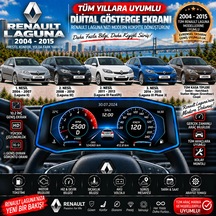Renault Laguna 2004-2015 Uyumlu Digital Gösterge Odb Ekran Arıza Göstergesi Turbo Gösterge Hayalet Ekran