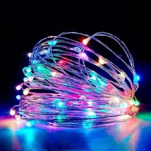 10 Metre Renkli Pilli Led Işık 10 Metre Renkli Led Işık Noel Ağacı Işığı Pilli Yılbaşı Ağacı Işığı