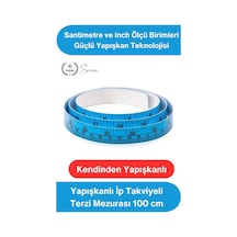 Mezura Yapışkanlı İp Takviyeli Terzi Mezurası 100 Cm Pvc Cetvel Şerit Ölçüm Bandı Kendinden Yapışan