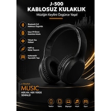 J500 Siyah Renk Bluetooth Kafa Üstü Kulaklık