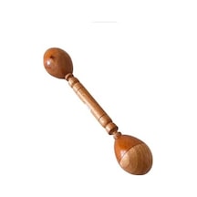 Ahşap Maracas Çift Taraflı 28 Cm Uzak Doğu Müzik Aleti Marakas Açık Gri