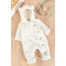 Babymod Ayıcık Figürlü Welsoft Peluş Astronot Bebek Tulum Krem